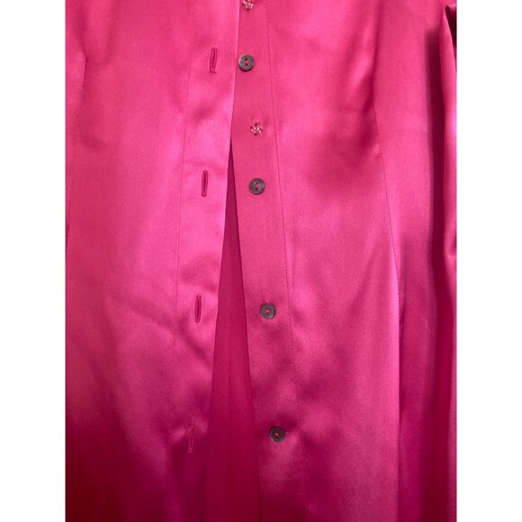 2 X 1990s Dolce & Gabbana Long Sleeve Button Down Silk Blouse Pink Green IT40 - Picture 14 of 15